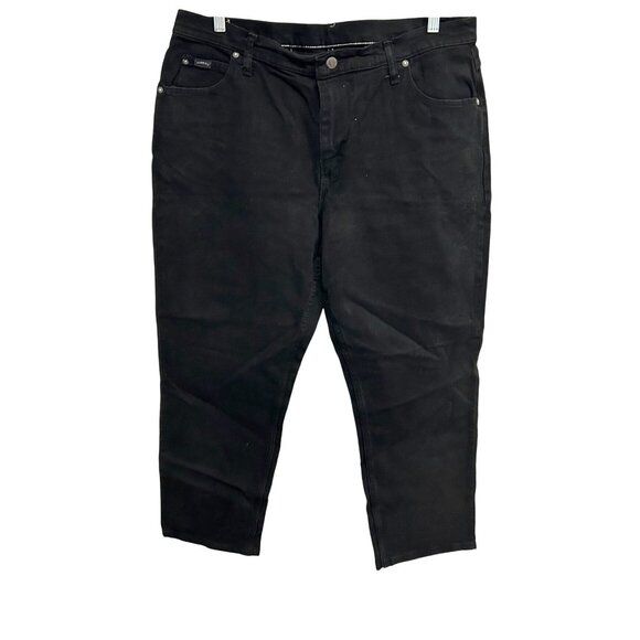 Riders By Lee Womens Black Denim Straight Leg Capri Pants Size 18 Petite - Picture 1 of 8